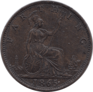 1865 FARTHING ( AUNC ) - Farthing - Cambridgeshire Coins