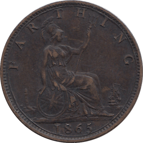 1865 FARTHING ( EF ) - FARTHING - Cambridgeshire Coins