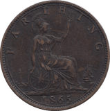 1865 FARTHING ( EF ) - FARTHING - Cambridgeshire Coins