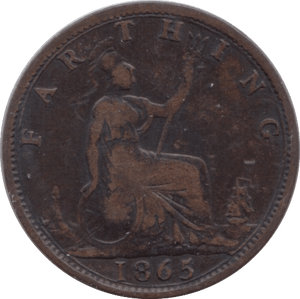 1865 FARTHING ( FINE ) - Farthing - Cambridgeshire Coins