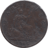1865 FARTHING ( GF ) - FARTHING - Cambridgeshire Coins