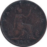 1865 FARTHING ( VF ) - FARTHING - Cambridgeshire Coins