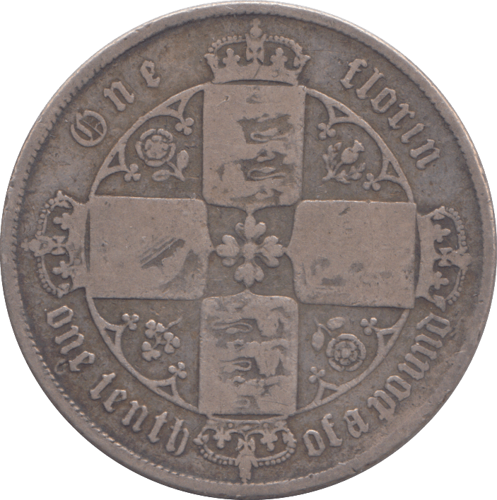 1865 FLORIN ( FINE ) - FLORIN - Cambridgeshire Coins