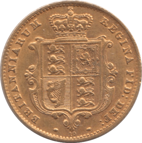 1865 GOLD HALF SOVEREIGN ( EF ) DIE 10 - Half Sovereign - Cambridgeshire Coins