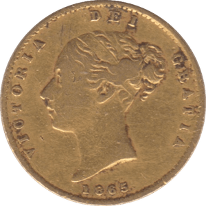 1865 GOLD HALF SOVEREIGN ( GF ) - HALF SOVEREIGN - Cambridgeshire Coins