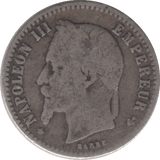 1865 SILVER 50 CENTS FRANCE - SILVER WORLD COINS - Cambridgeshire Coins
