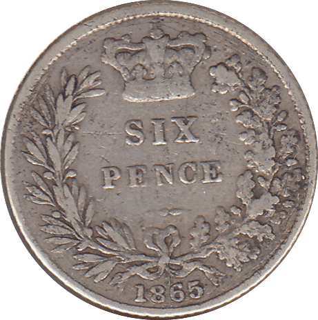 1865 SIXPENCE ( FINE ) - SIXPENCE - Cambridgeshire Coins