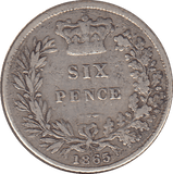 1865 SIXPENCE ( FINE ) - SIXPENCE - Cambridgeshire Coins