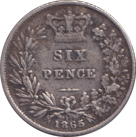 1865 SIXPENCE ( GF ) - SIXPENCE - Cambridgeshire Coins