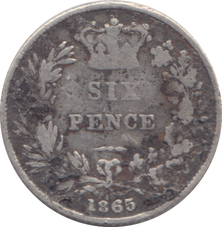1865 SIXPENCE ( NF ) - SIXPENCE - Cambridgeshire Coins