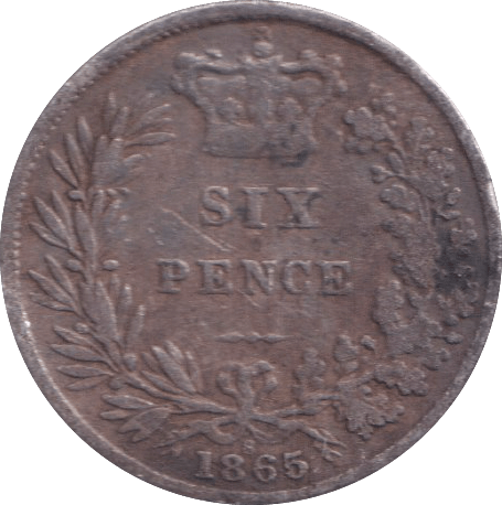 1865 SIXPENCE ( NF ) - SIXPENCE - Cambridgeshire Coins