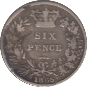 1865 SIXPENCE ( NF ) - SIXPENCE - Cambridgeshire Coins