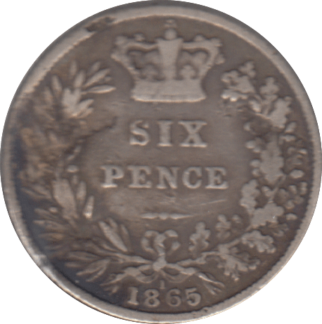 1865 SIXPENCE ( NF ) - SIXPENCE - Cambridgeshire Coins
