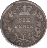 1865 SIXPENCE ( NF ) - SIXPENCE - Cambridgeshire Coins