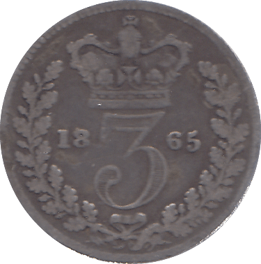 1865 THREEPENCE ( FINE ) - THREEPENCE - Cambridgeshire Coins