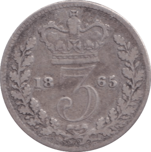 1865 THREEPENCE ( FINE ) - THREEPENCE - Cambridgeshire Coins
