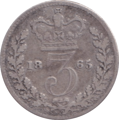 1865 THREEPENCE ( FINE ) - THREEPENCE - Cambridgeshire Coins