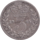 1865 THREEPENCE ( FINE ) - THREEPENCE - Cambridgeshire Coins