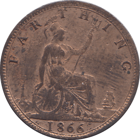 1866 FARTHING ( AUNC ) - FARTHING - Cambridgeshire Coins