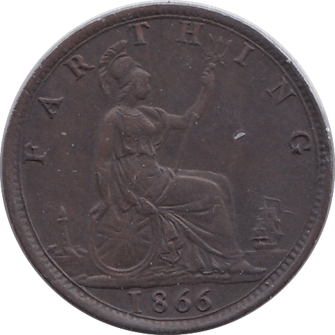1866 FARTHING ( EF ) - Farthing - Cambridgeshire Coins
