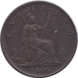 1866 FARTHING ( EF ) - Farthing - Cambridgeshire Coins