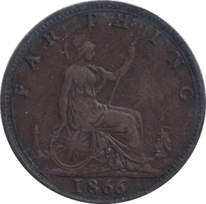 1866 FARTHING ( GVF ) - FARTHING - Cambridgeshire Coins