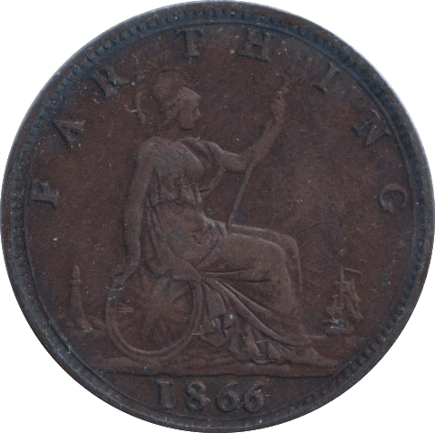 1866 FARTHING ( GVF ) - FARTHING - Cambridgeshire Coins