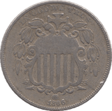 1866 FIVE CENT USA - WORLD COINS - Cambridgeshire Coins