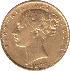 1866 GOLD SOVEREIGN ( GVF ) DIE 55 - SOVEREIGN - Cambridgeshire Coins