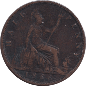 1866 HALFPENNY ( FINE ) - HALFPENNY - Cambridgeshire Coins