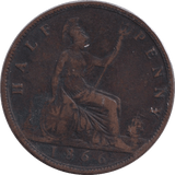 1866 HALFPENNY ( FINE ) - HALFPENNY - Cambridgeshire Coins