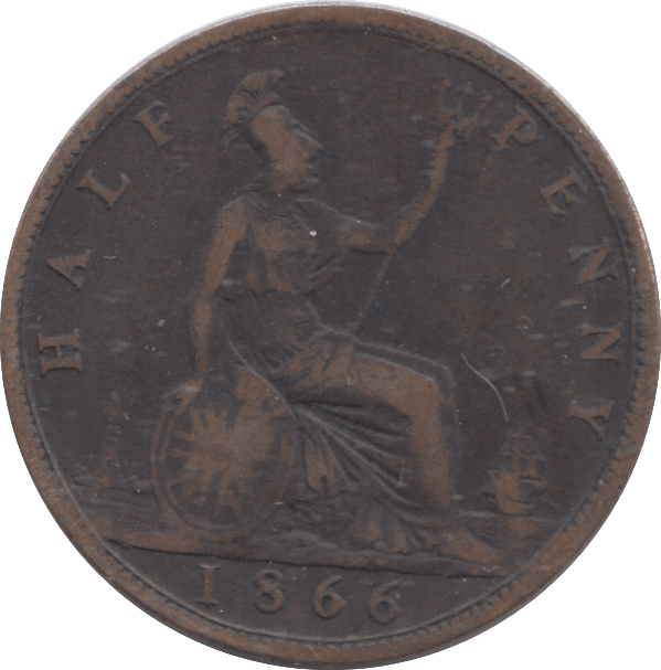 1866 HALFPENNY ( FINE ) - HALFPENNY - Cambridgeshire Coins