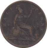1866 HALFPENNY ( FINE ) - HALFPENNY - Cambridgeshire Coins