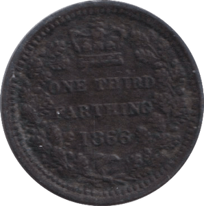 1866 ONE THIRD FARTHING ( VF ) - ONE THIRD FARTHING - Cambridgeshire Coins
