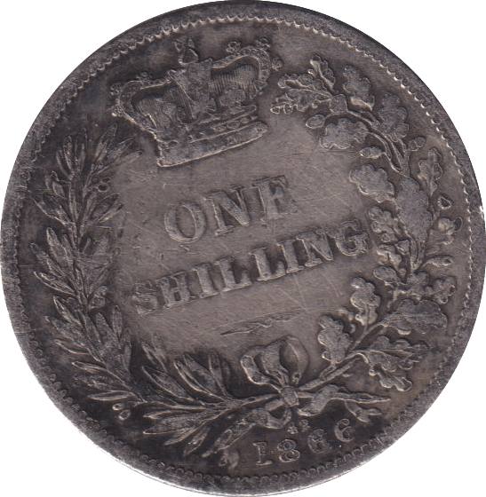1866 SHILLING (NF) DIE 42 - SHILLING - Cambridgeshire Coins