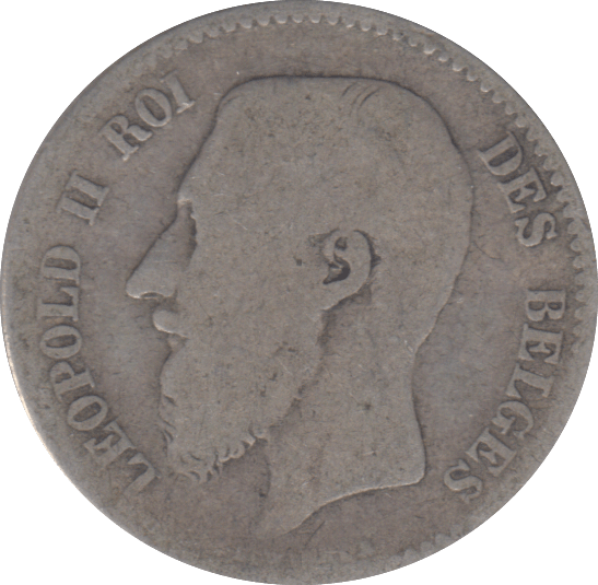 1866 SILVER 1 FRANC BELGIUM - SILVER WORLD COINS - Cambridgeshire Coins