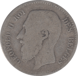 1866 SILVER 1 FRANC BELGIUM - SILVER WORLD COINS - Cambridgeshire Coins