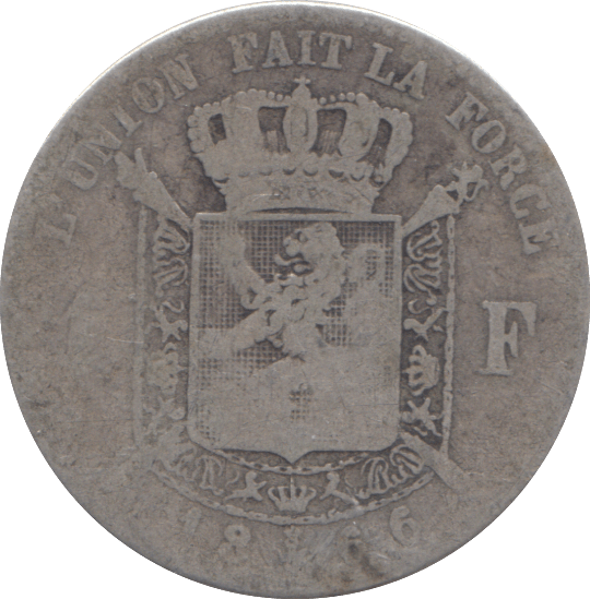 1866 SILVER 1 FRANC BELGIUM - SILVER WORLD COINS - Cambridgeshire Coins