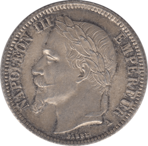 1866 SILVER 1 FRANC FRANCE - SILVER WORLD COINS - Cambridgeshire Coins