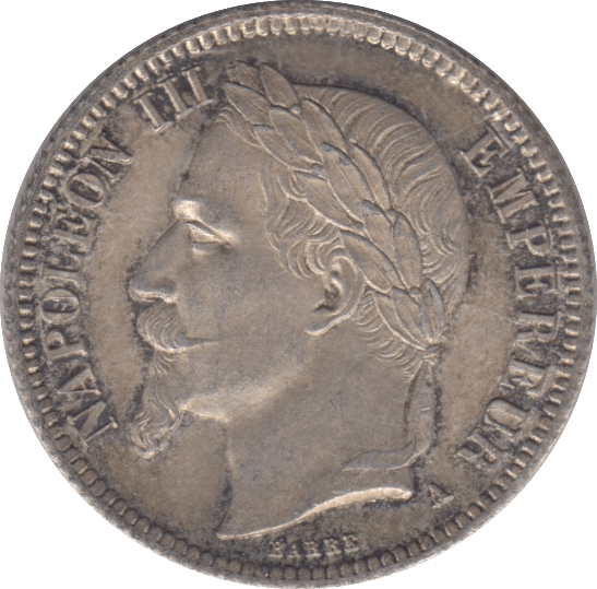 1866 SILVER 1 FRANC FRANCE - SILVER WORLD COINS - Cambridgeshire Coins