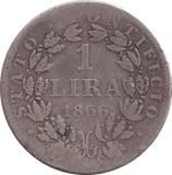 1866 SILVER 1 LIRA VATICAN - SILVER WORLD COINS - Cambridgeshire Coins