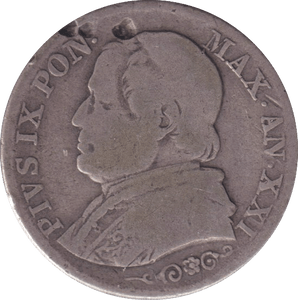 1866 SILVER 1 LIRA VATICAN - SILVER WORLD COINS - Cambridgeshire Coins