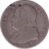 1866 SILVER 1 LIRA VATICAN - SILVER WORLD COINS - Cambridgeshire Coins