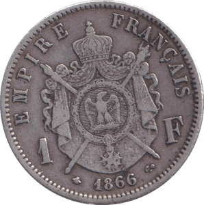 1866 SILVER FRANC FRANCE - SILVER WORLD COINS - Cambridgeshire Coins