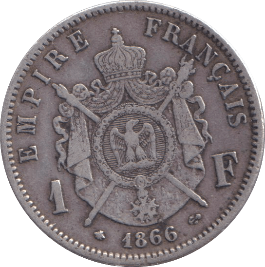 1866 SILVER FRANC FRANCE - SILVER WORLD COINS - Cambridgeshire Coins
