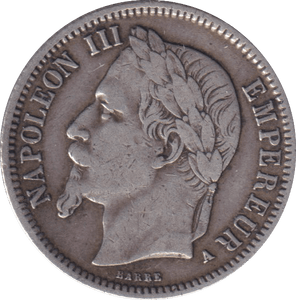 1866 SILVER FRANC FRANCE - SILVER WORLD COINS - Cambridgeshire Coins