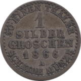 1866 SILVER ONE GROSCHEN PRUSSIA - SILVER WORLD COINS - Cambridgeshire Coins