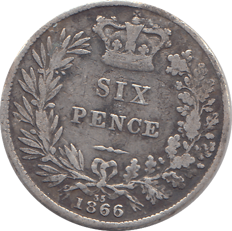1866 SIXPENCE ( F ) - WORLD COINS - Cambridgeshire Coins