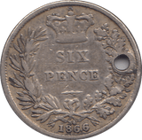 1866 SIXPENCE F82 ( FINE ) - SIXPENCE - Cambridgeshire Coins