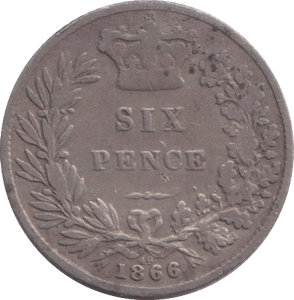 1866 SIXPENCE ( FINE ) - SIXPENCE - Cambridgeshire Coins